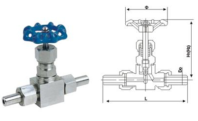 J21W-16C6L 型外螺紋不銹鋼截止閥結(jié)構(gòu)圖
