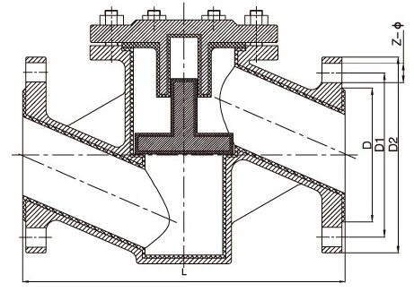 H41F4-10/16、H41F46-10/16襯氟止回閥結(jié)構(gòu)圖片