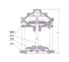 JM742X隔膜式池底排泥閥結(jié)構(gòu)圖