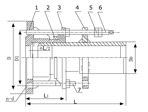 VSSJA-1型單法蘭式限位伸縮接頭結(jié)構(gòu)圖片